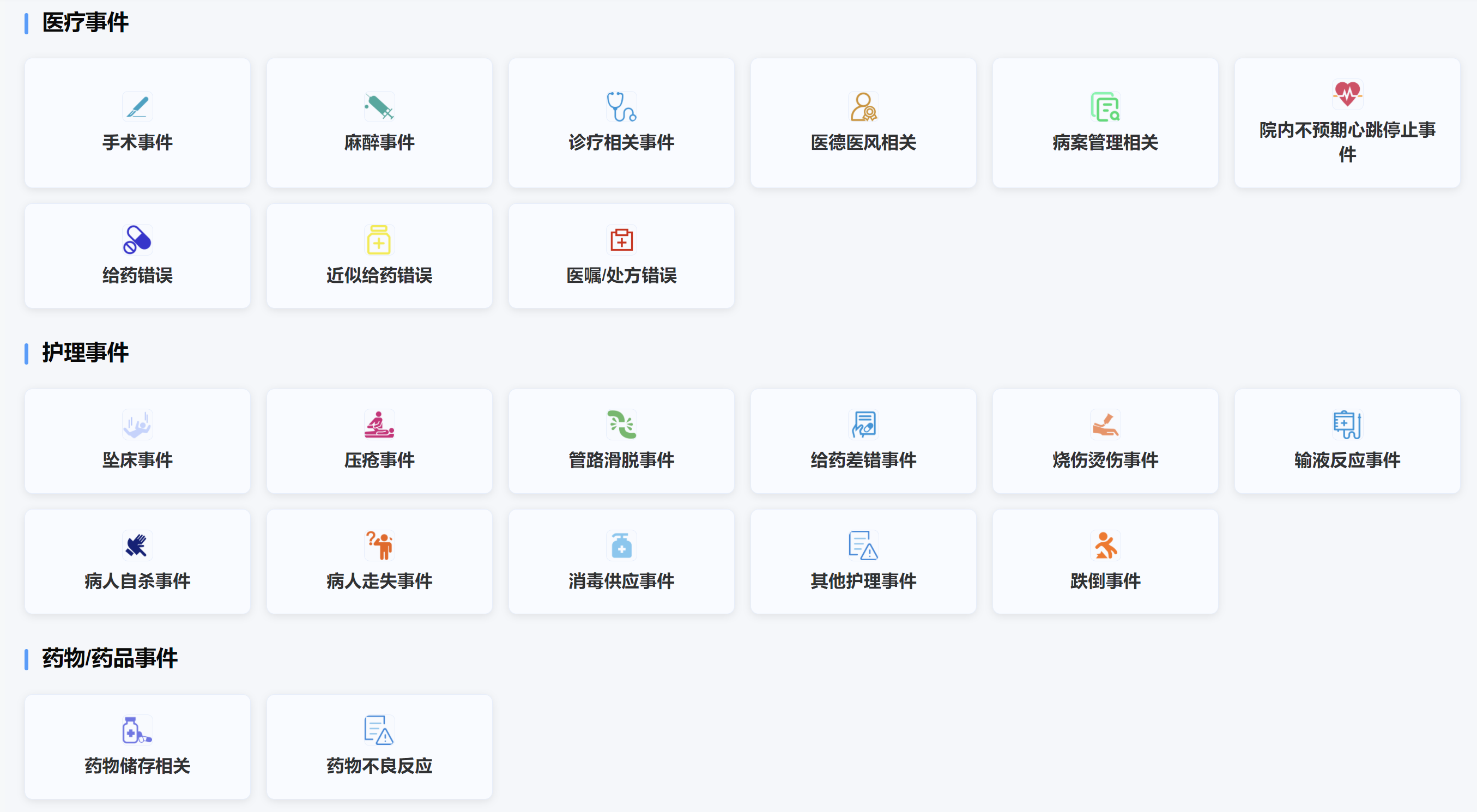 不良事件分类管理